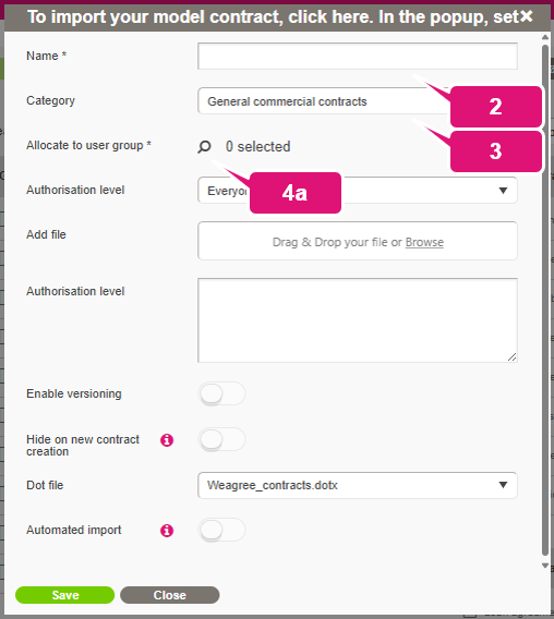 kb contract lifecycle management ca start inserting model contract 2 Model contract