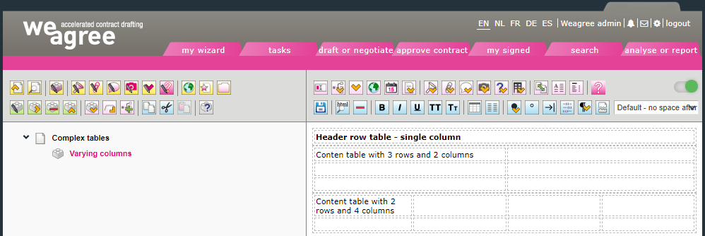 Tables kb contract lifecycle management ca tables 5 tables