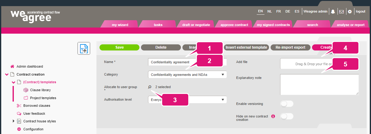 kb contract lifecycle management template testing admin testing a template 1 testing a template