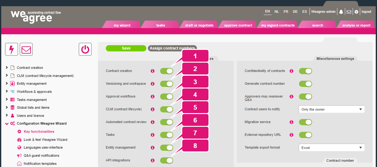 kb contract lifecycle management portal configuration key functionalities 1 key functionalities