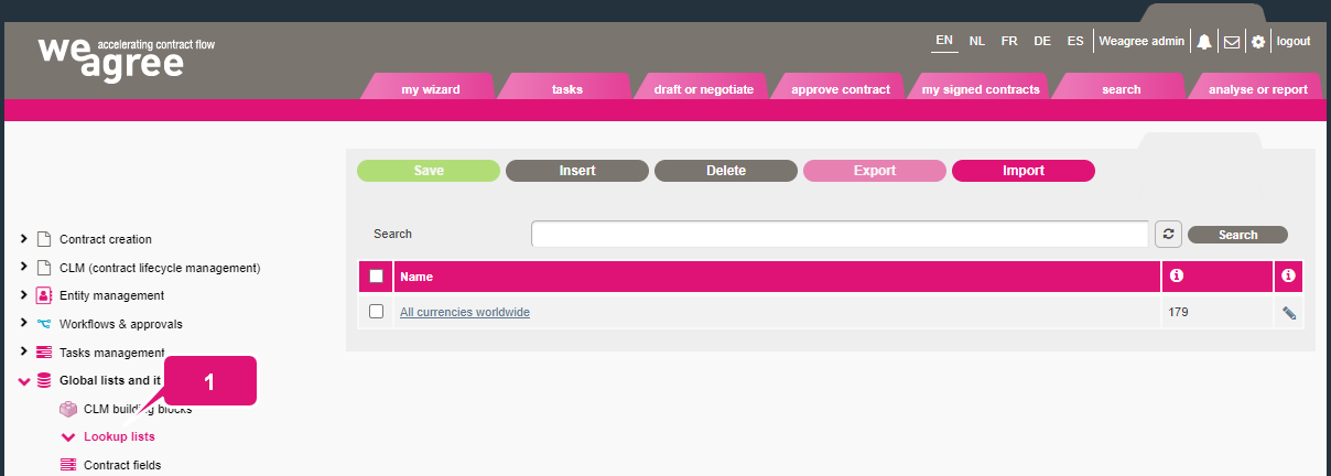 Lookup lists kb contract lifecycle management ca lookup lists 1 lookup lists