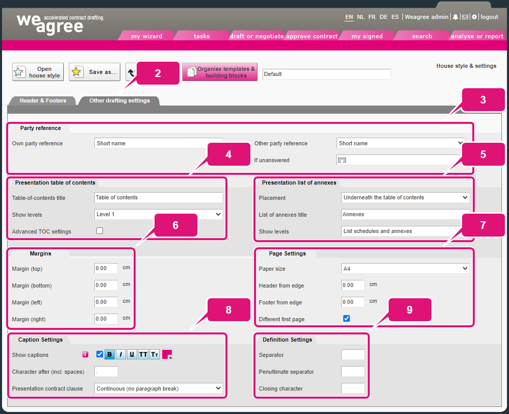 Contract house styles - other drafting settings kb contract lifecycle management house styles other drafting settings 2 other drafting settings