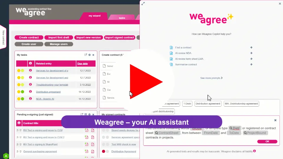 Weagree AI assistant and Claude chat