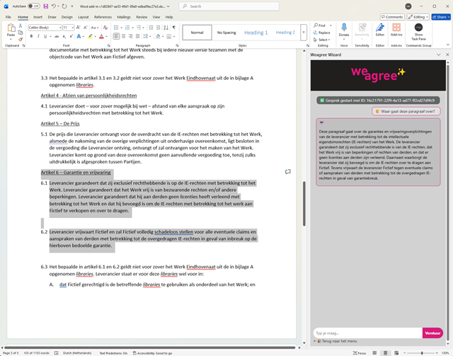 Weagree Word-add in explain clause