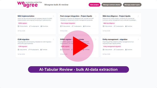 Weagree AI tabular review bulk AI contract extraction 640 bulk-AI-contract review