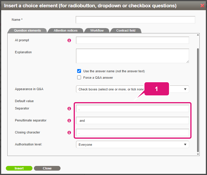 kb contract lifecycle management ca choice fields 5 choice field
