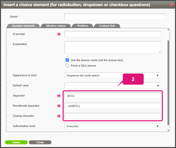 kb contract lifecycle management ca choice fields 6 choice field